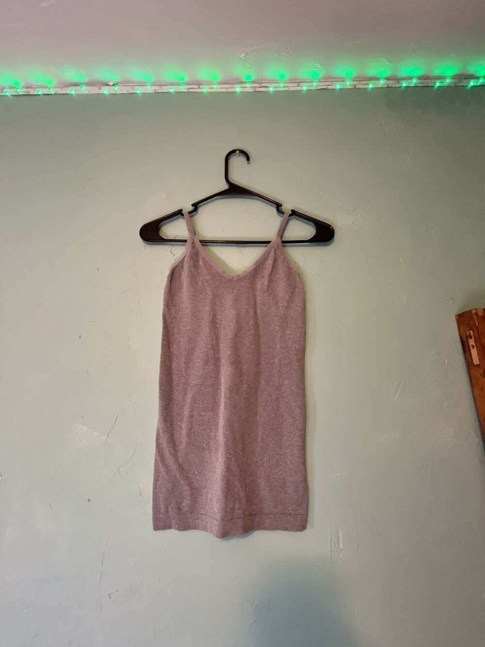 Basic Heathered Grey Spaghetti Strap Seamless Camisole Tank Top